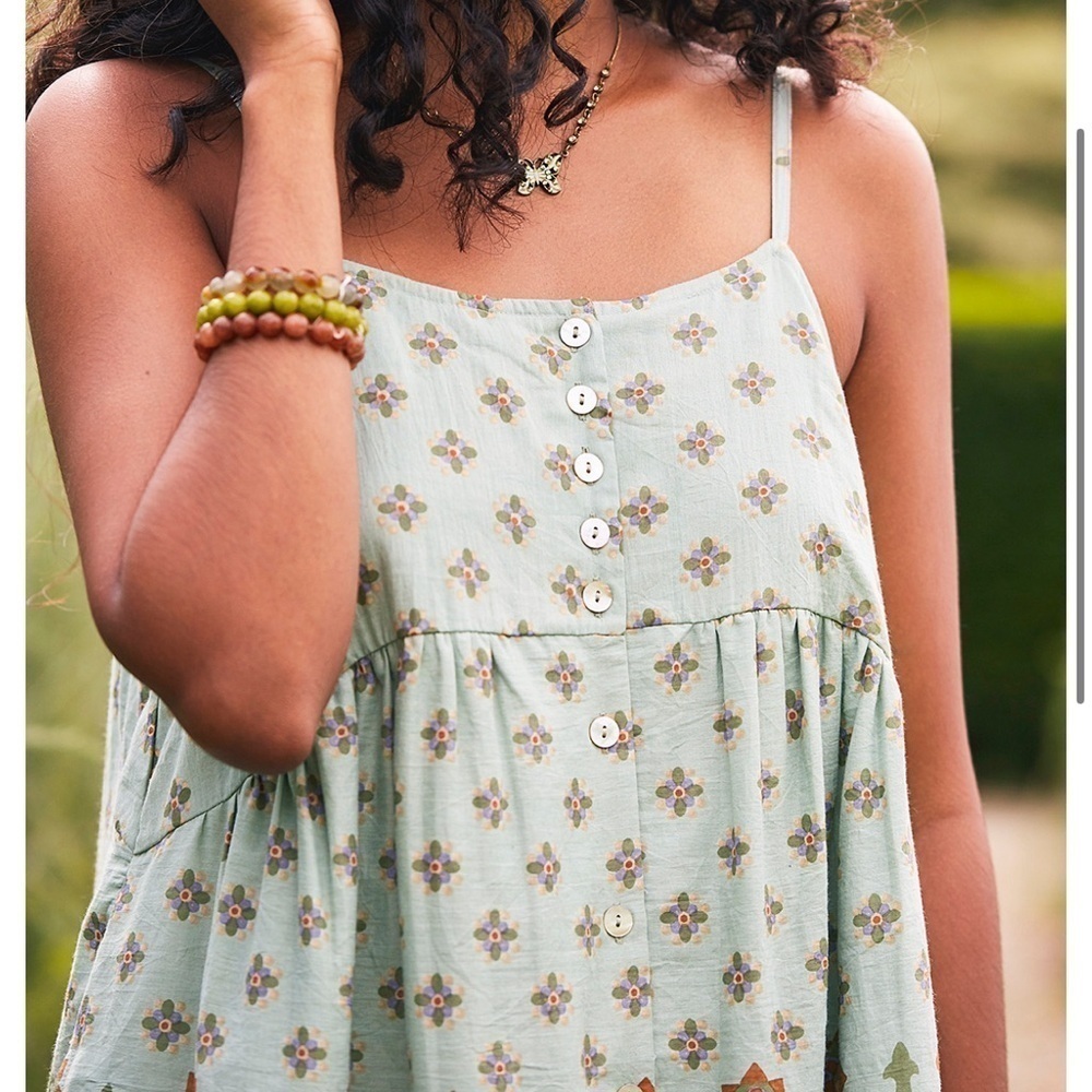 April cornier strappy tunic dress mint green pattern - Picture 5 of 11